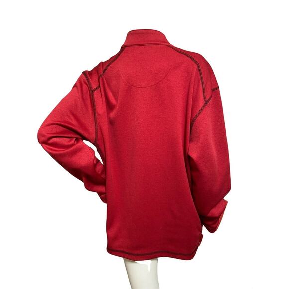 Pebble Beach Performance Red With Black Accent Stitching 1/4 Zip Pullover Size M - Picture 3 of 5